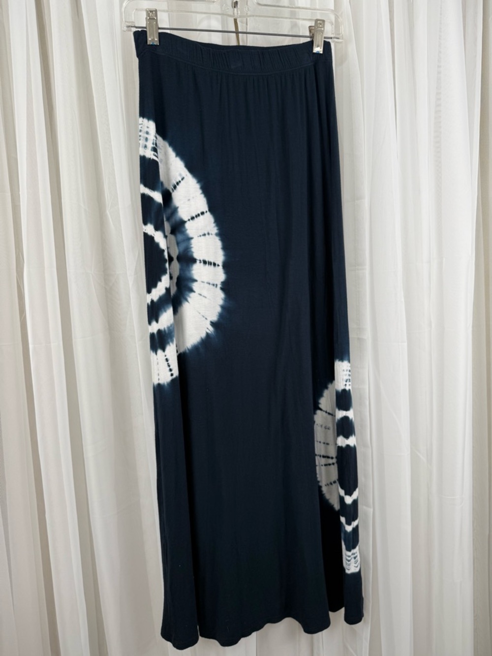 See You Monday Maxi Skirt Small Navy Tie Dye Stretch Pull On USA